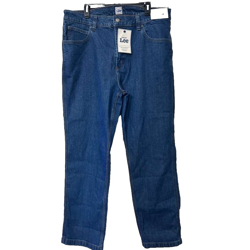 Lee Kacey Straight Jeans Men Size 38x30 Stone Wash Relaxed New
